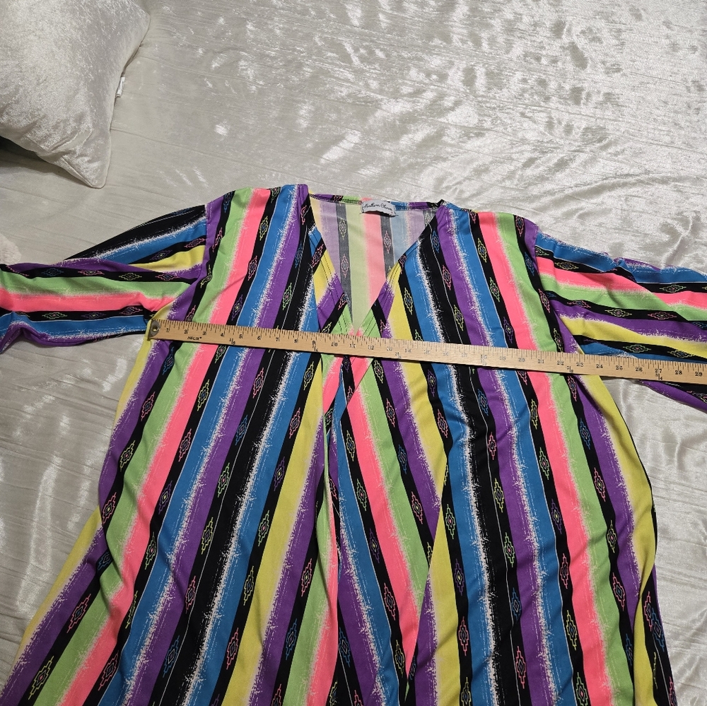 Colorful Striped Kimono Cardigan Size L NWOT.Never Worn! - Picture 6 of 8